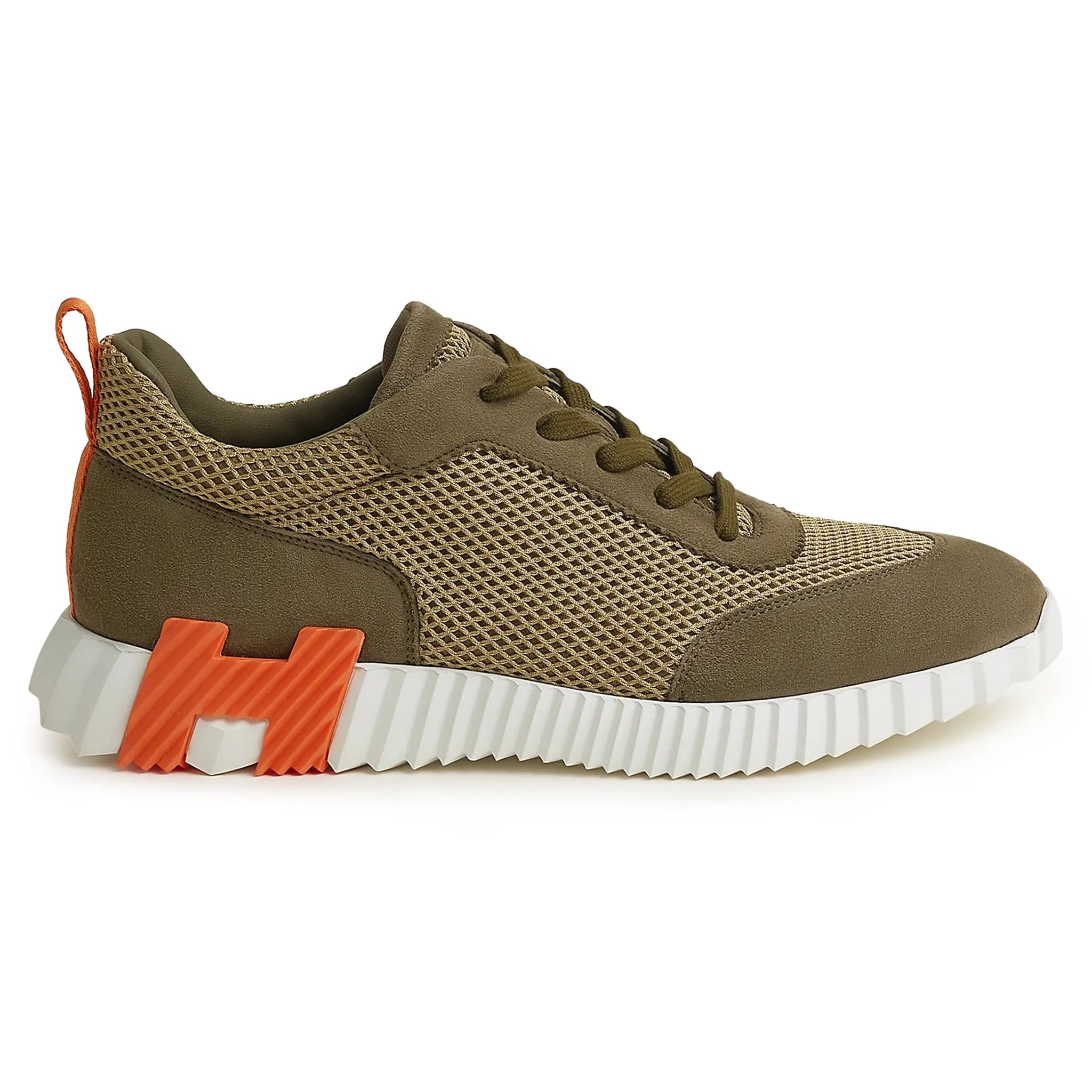 Side view of Hermes Paris Bouncing Sneaker Green H232856ZH1R400